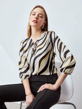 Products ZEBRA TIE-NECK BLOUSE